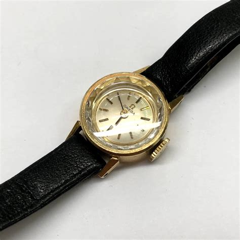 omega 14k gold ladies watch mechanical winding round